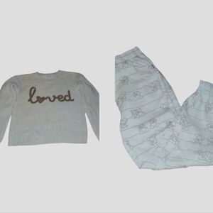 Pink Republic Girl Set - Cream with Brown Details Size 7/8